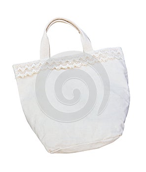 White cotton bag isolated