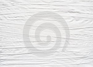 White cotton fabric with creased effect photo