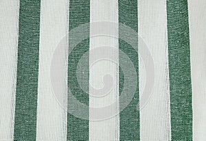 White Cotton Fabric with Green Stripes Pattern Background