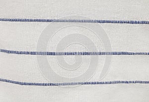 White Cotton Fabric with White Stripes Pattern Background