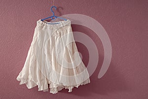 White cotton flared skirt