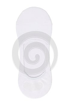 White cotton short socks isolated on white background close up