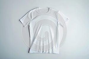 White cotton t-shirt Mockup, white t-shirt on white background