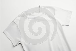 White cotton t-shirt Mockup, white t-shirt on white background