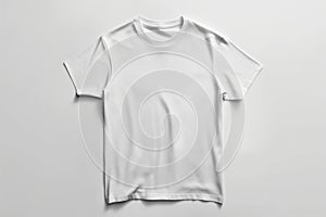 White cotton t-shirt Mockup, white t-shirt on white background