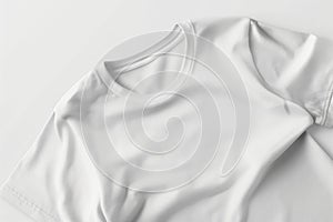 White cotton t-shirt Mockup, white t-shirt on white background