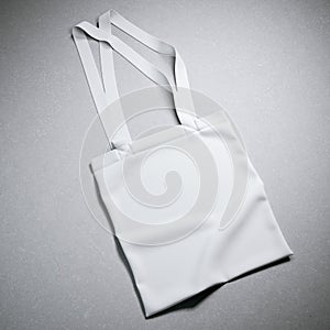 White cotton textile bag