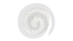 White cotttage cheese with herbes de Provence isolated on a white background.