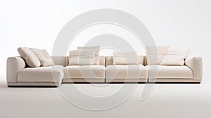 Minimalistic White Sectional Couch In Leica R8 Style photo