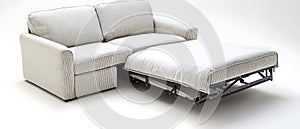 White couch with a pull out bed