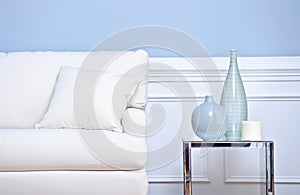 White Couch and Vases