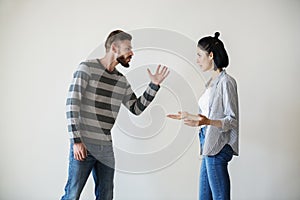 White couple having an argument