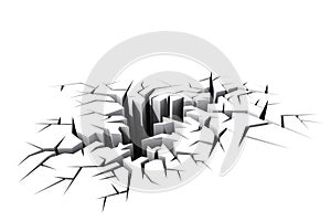 White cracked ground floor.