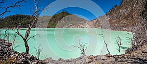 White crater or Kawah Putih sulfur lake in West Java, Near Bandung city, Indonesia