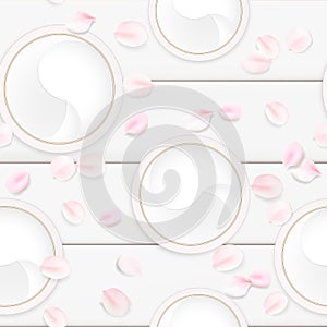 White cream cosmetics vector seamless illustration