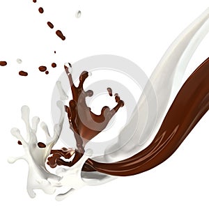 Bianco crema un liquido cioccolato movimento 