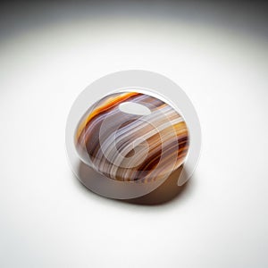 White creating an intricate striped pattern. The stone is set