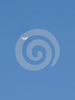 White Crescent blue sky