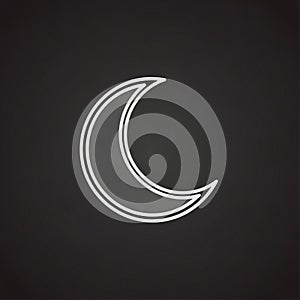 White crescent moon icon on a