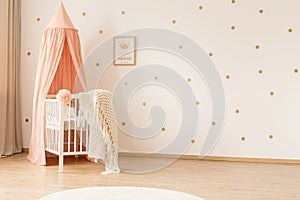 White crib and copy space