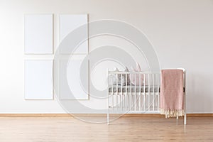 White crib and poster mockups