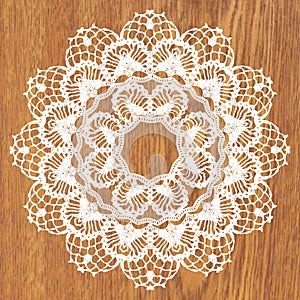 White crochet doily.