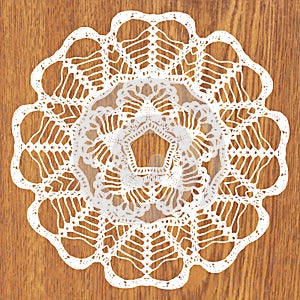 White crochet doily.