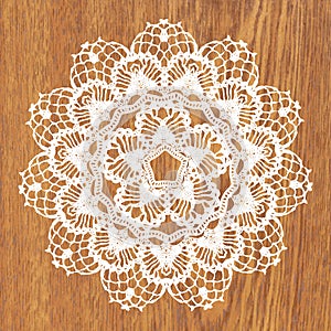 White crochet doily.