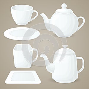 White crockery set