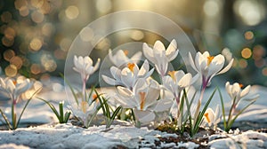 The White Crocus Blossoms.AI generated image