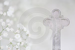 White Cross and Hope Funeral Card