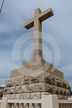 White cross on Srd mountain in Dubrovnik in Croatia.