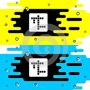 White Crossword icon isolated on black background. Vector