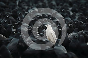 A white crow among many black crows