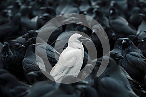 A white crow among many black crows