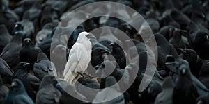 A white crow among many black crows