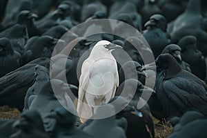 A white crow among many black crows
