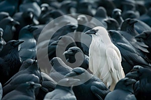 A white crow among many black crows