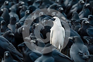 A white crow among many black crows