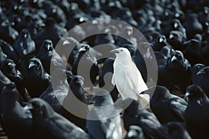 A white crow among many black crows