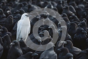 A white crow among many black crows