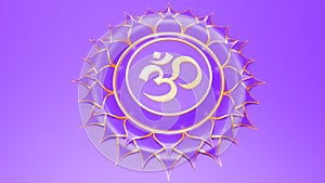 White Crown chakra Sahasrara symbol concept of Hinduism, Buddhism, Ayurveda. spiritual awakening and higher consciousness.