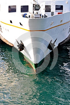 White cruise ship ferry transport, Sirkeci Istanbul Turkey