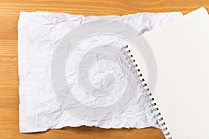 White crumple paper