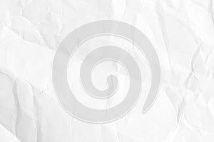 White crumpled paper background, texture old for web design screensavers.