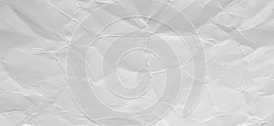 White crumpled paper background, texture old for web design screensavers.