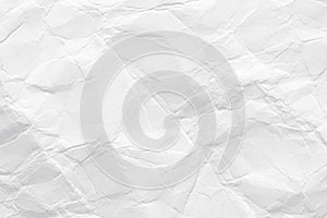 White crumpled paper background, texture old for web design screensavers.