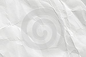 White crumpled paper background, texture old for web design screensavers.