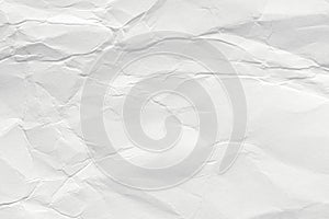 White crumpled paper background, texture old for web design screensavers.