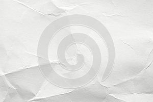 White crumpled paper background, texture old for web design screensavers.